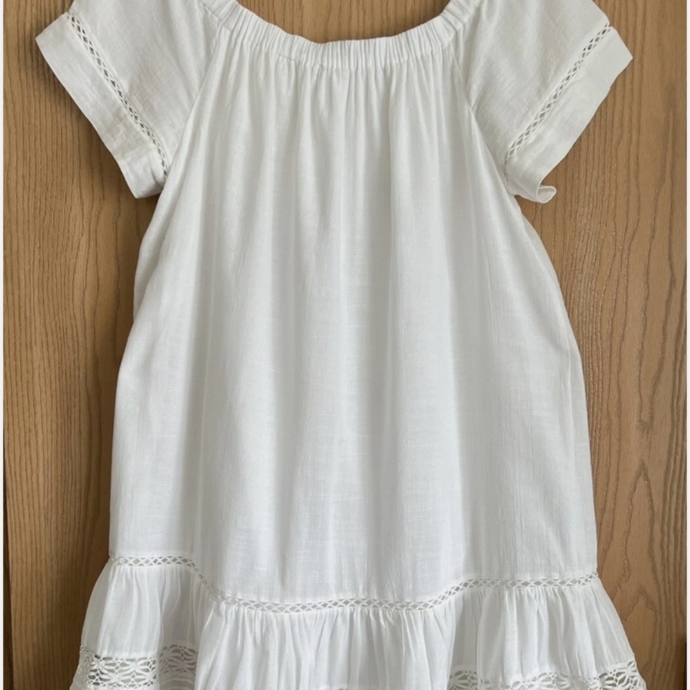 Rebecca Taylor Cream Color Textured Rebecca Taylor Off The Shoulder Mini Dress